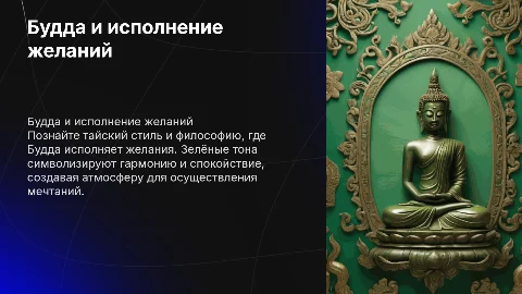 Презентация в тайском стиле о Будде и исполнении желаний