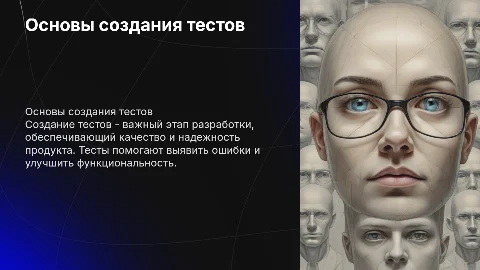 Создание тестов