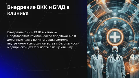 Коммерческое предложение и дорожная карта по ВКК и БМД