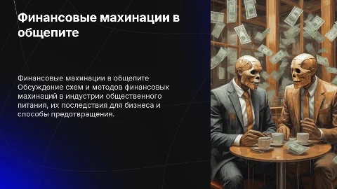 Финансовые махинации в общепите