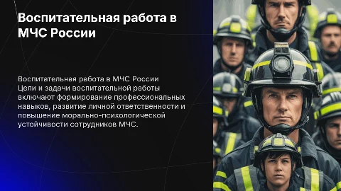 Цели и задачи воспитательной работы с личным составом МЧС