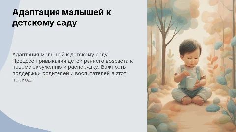 адаптация детей раннего возраста к детскому саду