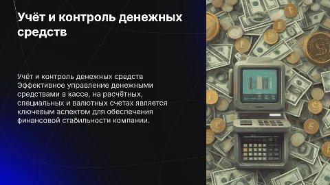 Учёт денежных средств: касса, расчётные и валютные счета