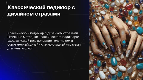 Методика классического педикюра с дизайном стразами