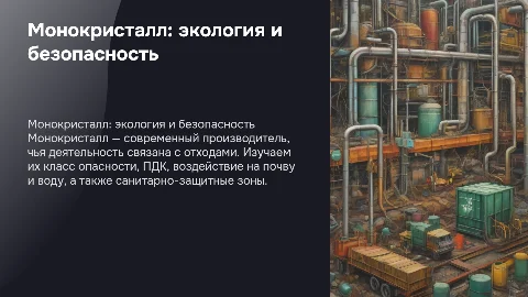 Монокристалл: экология, отходы и санитарно-защитная зона