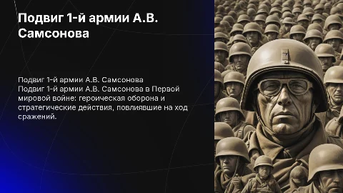 «Подвиг 1 - ой армии А.В. Самсонова»