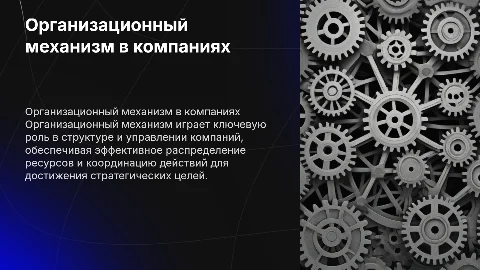 Организационный механизм в органициях