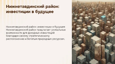 Нижнетавдинский район место для доходных инвестиций