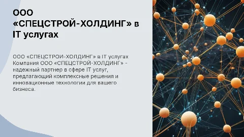 Презентация компании ООО «СПЕЦСТРОЙ-ХОЛДИНГ» в IT услугах