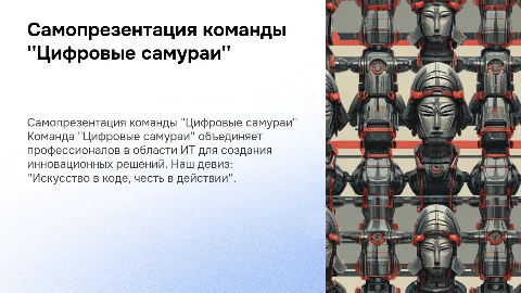 Самопрезентация проектной команды 'Цифровые самураи'