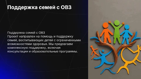 Проект поддержки родителей и семей с ОВЗ: презентация
