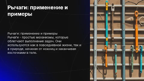 Рычаги в быту и в живой природе