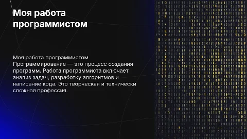 Моя работа программист