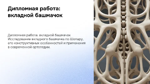 Дипломная работа на тему вкладной башмачок по Шопару