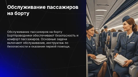 Обслуживание пассажиров на борту воздушного судна