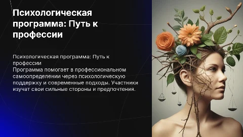 Психологическая программа по профессиональному самоопределению