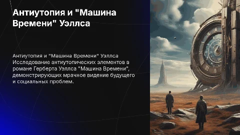 Антиутопия по роману Уэллса "Машина Времени"