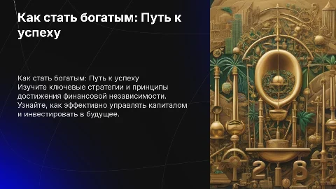 КАК СТАТЬ БОГАТЫМ