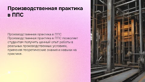 прохождение производственной практики в ППС