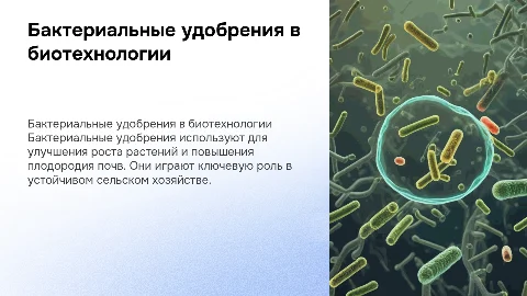 бактериальные удобрения в биотехнологии