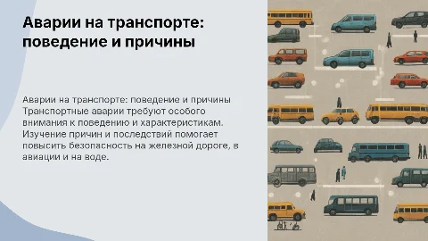 Характеристика и поведение при авариях на транспорте