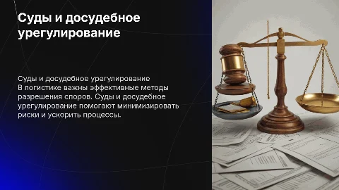 Суды и досудебное урегулирование споров в логистике