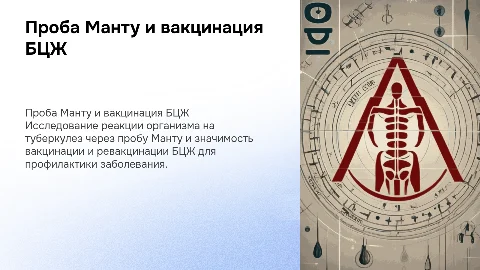Проба Манту и вакцинация и ревакцинация БЦЖ