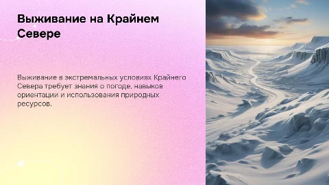 Факторы выживания в экстремальных ситуациях Крайнего Севера