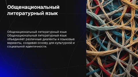 Общенациональный литературный язык и его разновидности и диалекты