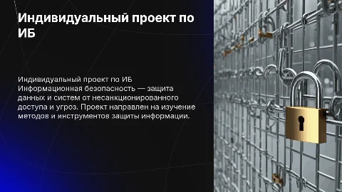 Индивидуальный проект Информационная безопасность