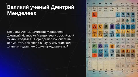 Презентация о великом ученом Дмитрии Менделееве