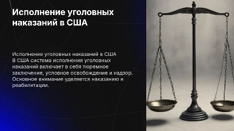 Исполнение уголовного наказания в США