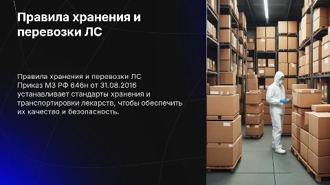 Приказ МЗ РФ 646н: правила хранения и перевозки лекарств