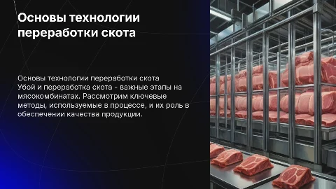 Основы технологии переработки скота на мясокомбинатах