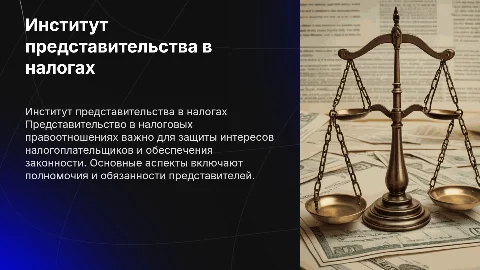 Институт представительства в налоговых правоотношениях