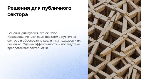 Разработка решения проблемы публичного сектора: оценка альтернатив