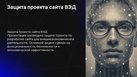 Защита проекта разработки сайта ВЭД перед финансовым директором