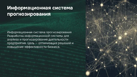 Разработка информационной системы прогнозирования предприятия