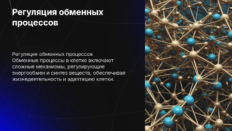 Регуляция обменных процессов в клетке .Презентация без картинок