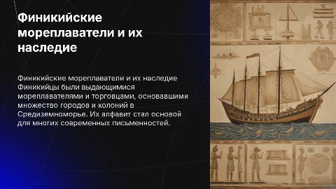 Финикийские мореплаватели и их культурное наследие