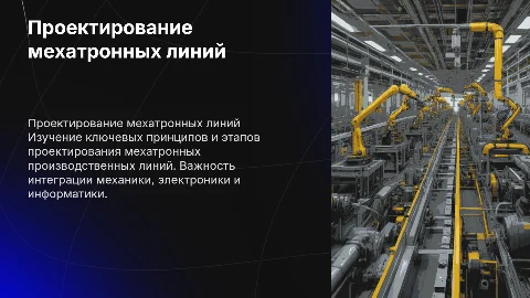Проектирование мехатронных производственных линий: принципы и этапы
