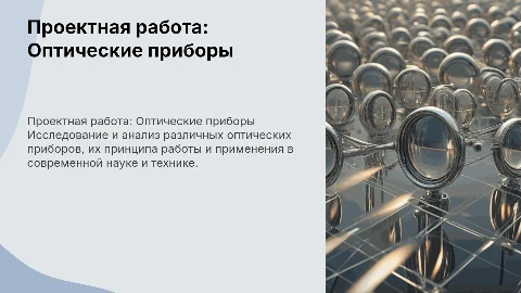 Проектная работа «Оптические приборы»