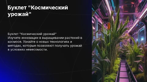 буклет "космический урожай"