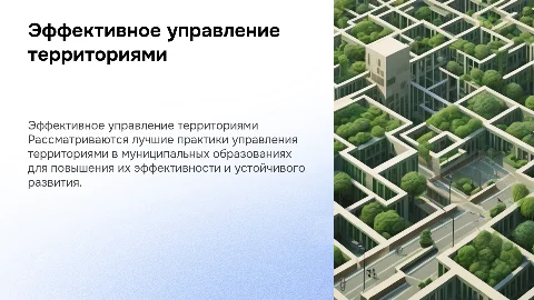 Лучшая муниципальная практика управления территорией