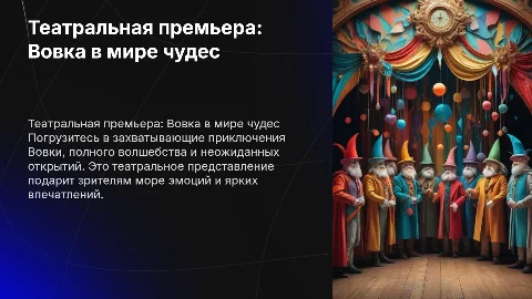 Театральное представление "Невероятные приключения Вовки"
