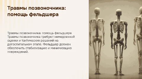 Травмы позвоночника, тактика фельдшера на догоспитальном этапе