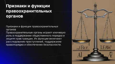 Признаки и функции правоохранительных органов