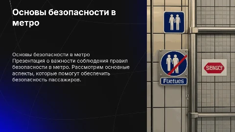 Подготовить презентацию по безопасности в метро