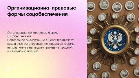 Организационно-правовые формы социального обеспечения в России