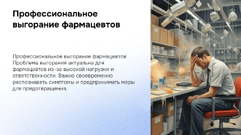 профессиональное выгорание фармацевтов